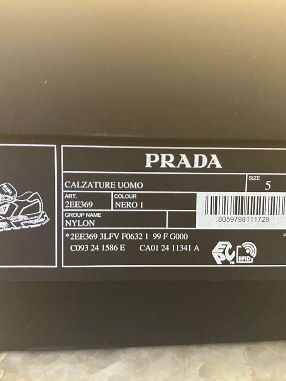 Prada Black and White Men’s Milano Runner Sneakers with Logo Patch - Picture 11 of 16